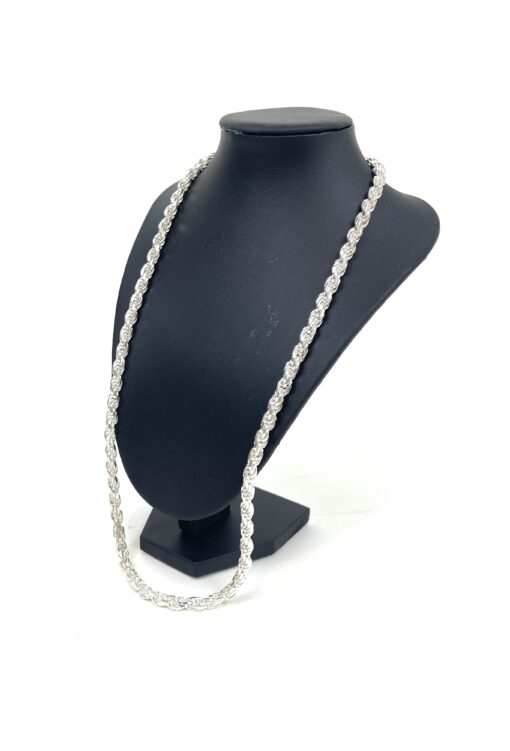 Sterling Silver .925 Unisex Rope Necklace 24"