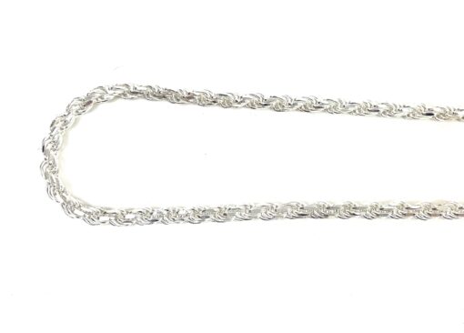 Sterling Silver .925 Unisex Rope Necklace 24" - Image 4