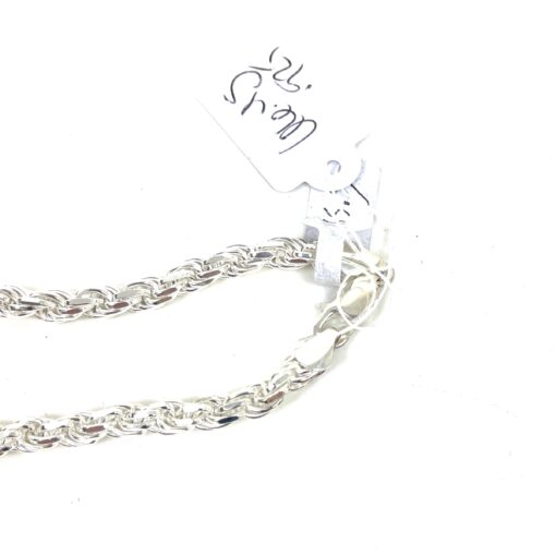Sterling Silver .925 Unisex Rope Necklace 24" - Image 5