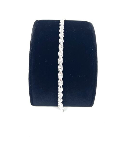 Sterling Silver .925 Unisex Rope Bracelet 7.5"