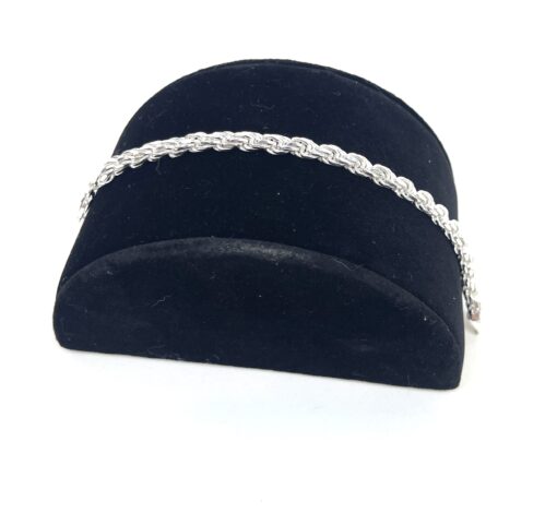 Sterling Silver .925 Unisex Rope Bracelet 7.5" - Image 5