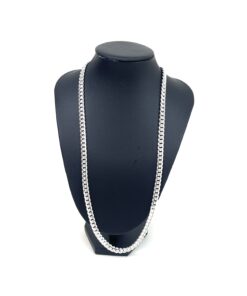 Unisex Sterling Silver .925 Cuban Necklace 22″ 6MM 2