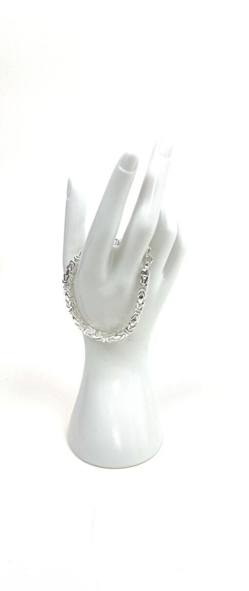 Unisex .925 Sterling Silver Byzantine 8" 5MM Bracelet - Image 2