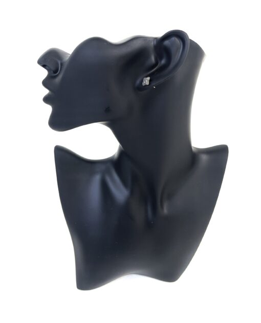 David Yurman Sterling Silver and .12 Natural Diamond Midnight Melange Quatrefoil Studs - Image 2