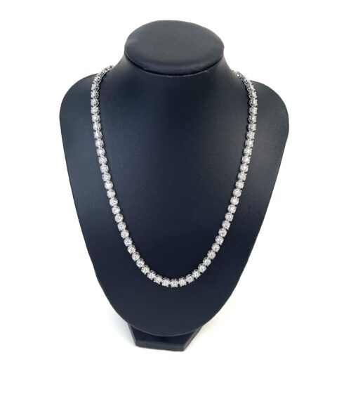 8 Carat Lab Grown Diamond 17" Tennis Necklace .925 Silver - Image 2