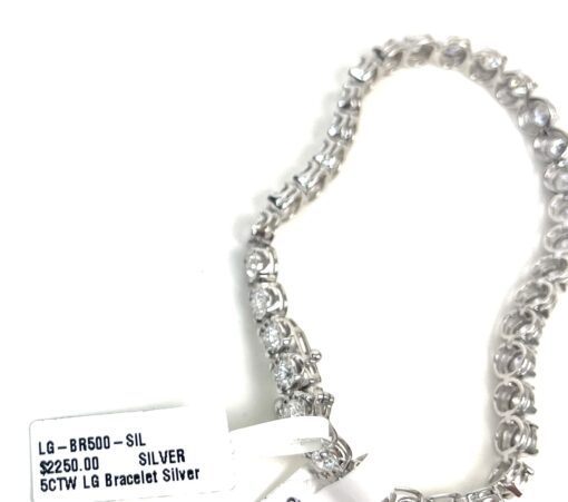5 Carat Lab Grown Diamond 7" Tennis Bracelet .925 Silver - Image 4