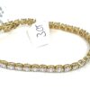 3 Carat Lab Grown Diamond 7" Tennis Bracelet .925 Yellow Silver