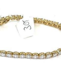 3 Carat Lab Grown Diamond 7" Tennis Bracelet .925 Yellow Silver