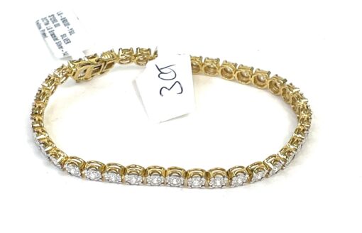 3 Carat Lab Grown Diamond 7" Tennis Bracelet .925 Yellow Silver