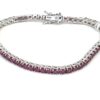 Ruby Natural Gemstone 3mm .925 Tennis Bracelet 7.5"