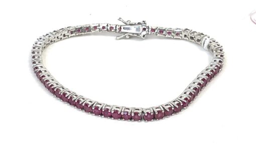 Ruby Natural Gemstone 3mm .925 Tennis Bracelet 7.5" - Image 6