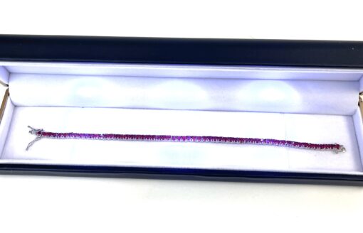 Ruby Natural Gemstone 3mm .925 Tennis Bracelet 7.5" - Image 4