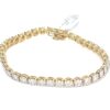 3 Carat Lab Grown Diamond 7" Tennis Bracelet .925 Yellow Silver