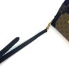 Gold clip where the strap meets the canvas