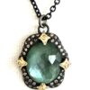 Armenta 16-18" Blackened Sterling Silver and 18k Gold Necklace with Emerald Quartz Gemstone