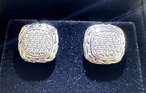 John Hardy Classic Natural Diamond and .925 Sterling Silver Post Earrings - Image 9