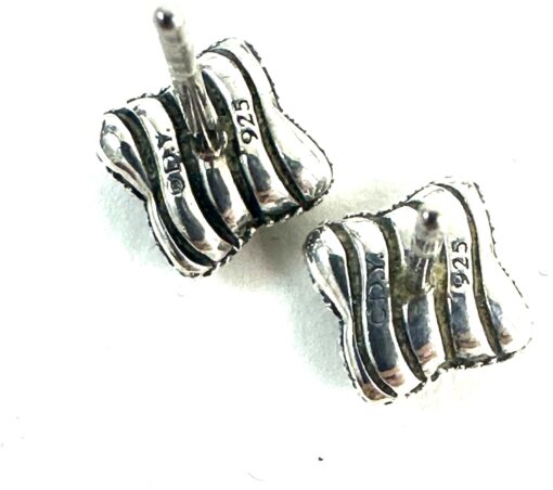 David Yurman Sterling Silver and .12 Natural Diamond Midnight Melange Quatrefoil Studs - Image 12