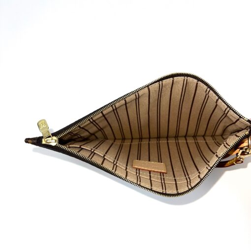 Louis Vuitton Monogram Beige Neverfull Pochette Wristlet - Image 3