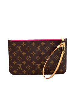 Louis Vuitton Monogram Neverfull Pochette Clutch Pivoine