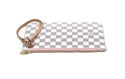 Louis Vuitton Azur Neverfull Pochette Pouch with Rose Ballerine - Image 5