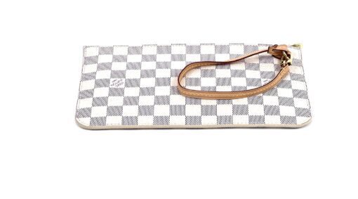 Louis Vuitton Azur Neverfull Pochette Pouch with Rose Ballerine - Image 11