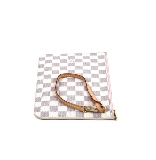 Louis Vuitton Azur Neverfull Pochette Pouch with Rose Ballerine - Image 8