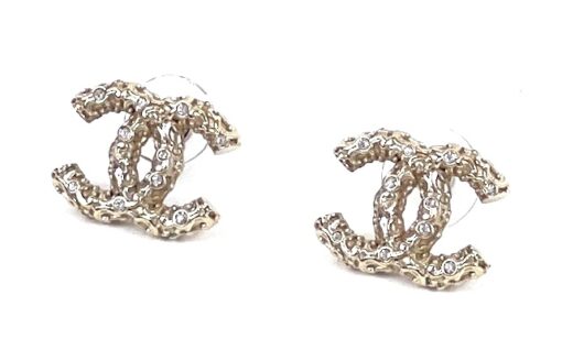 Chanel Gold and Crystal B19 Rare Earrings Pierced