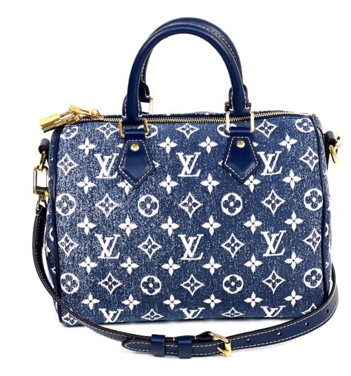 Louis Vuitton Monogram Jacquard Denim Speedy Bandouliere 25 Bleu