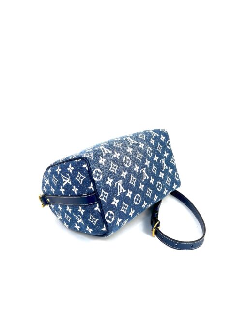 Louis Vuitton Monogram Jacquard Denim Speedy Bandouliere 25 Bleu - Image 12