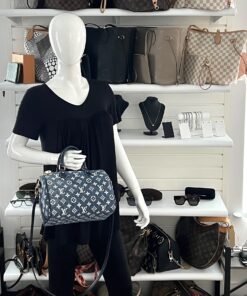 Louis Vuitton Monogram Jacquard Denim Speedy Bandouliere 25 Bleu 2