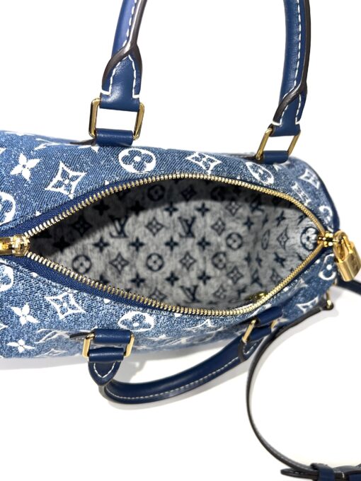 Louis Vuitton Monogram Jacquard Denim Speedy Bandouliere 25 Bleu - Image 10