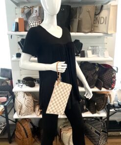 Louis Vuitton Azur Neverfull Pochette Pouch with Rose Ballerine 2