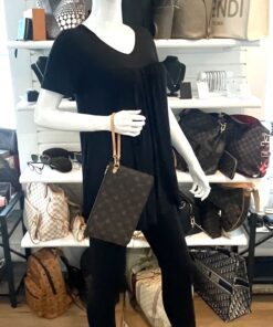 Louis Vuitton Monogram Beige Neverfull Pochette Wristlet 2