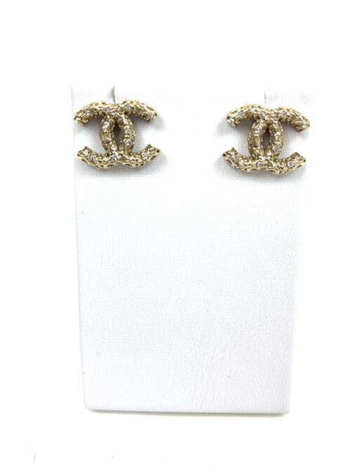 Chanel Gold and Crystal B19 Rare Earrings Pierced - Image 9