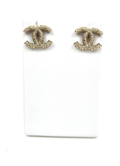 Chanel Gold and Crystal B19 Rare Earrings Pierced - Image 8