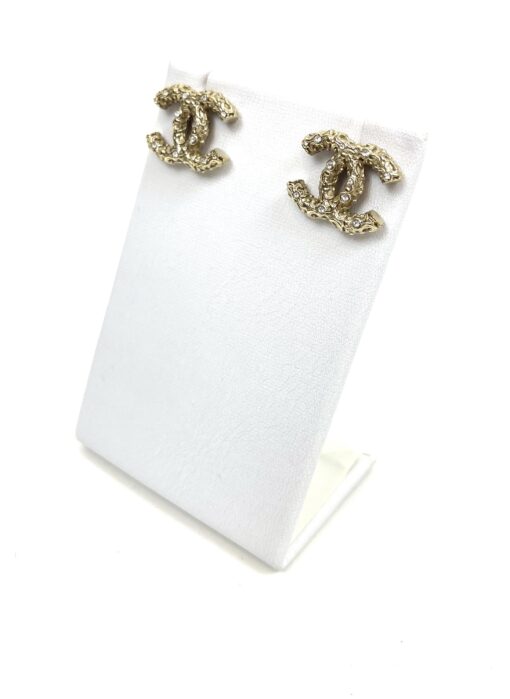 Chanel Gold and Crystal B19 Rare Earrings Pierced - Image 7