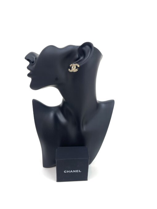 Chanel Gold and Crystal B19 Rare Earrings Pierced - Image 4