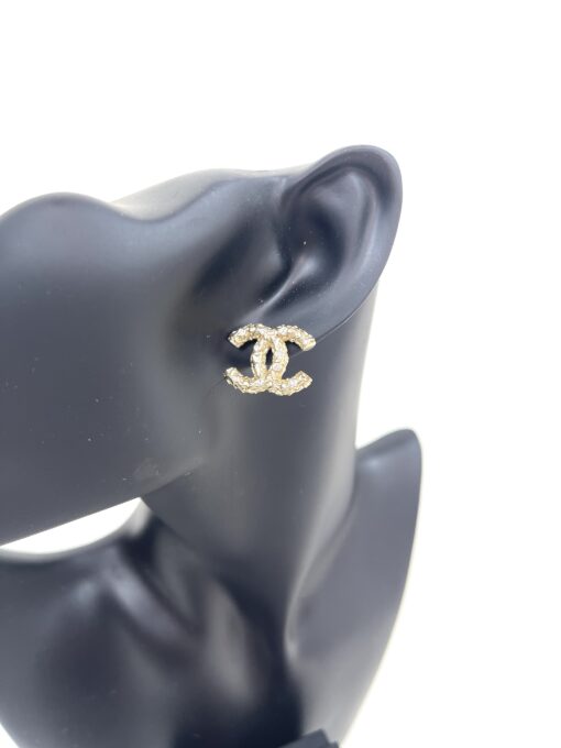 Chanel Gold and Crystal B19 Rare Earrings Pierced - Image 11