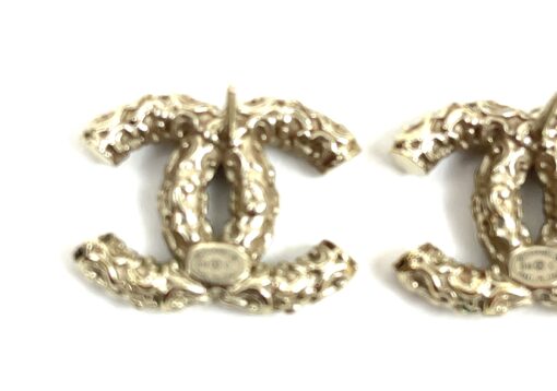 Chanel Gold and Crystal B19 Rare Earrings Pierced - Image 12