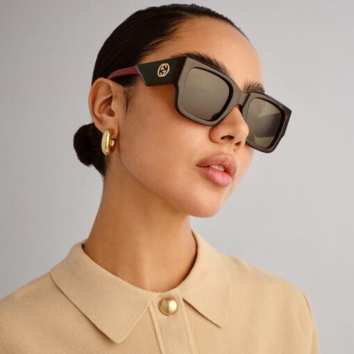 Sunglasses Gucci GG Logo GG1663S Havana Brown Women's - Image 2