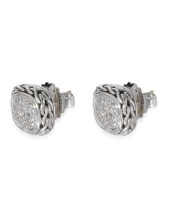 John Hardy Classic Natural Diamond and .925 Sterling Silver Post Earrings 2