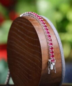 Ruby Natural Gemstone 3mm .925 Tennis Bracelet 7.5″ 2