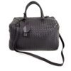 BOTTEGA VENETA Purple Intrecciato Woven Nappa Leather New Boston Medium Top Handle Bag