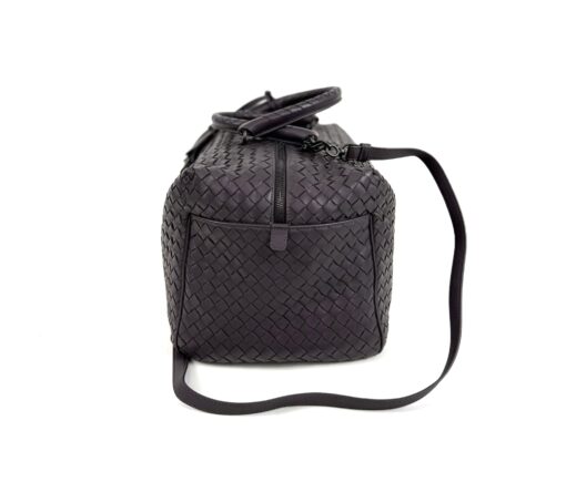 BOTTEGA VENETA Purple Intrecciato Woven Nappa Leather New Boston Medium Top Handle Bag - Image 5