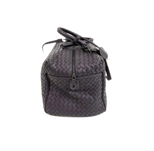 BOTTEGA VENETA Purple Intrecciato Woven Nappa Leather New Boston Medium Top Handle Bag - Image 6