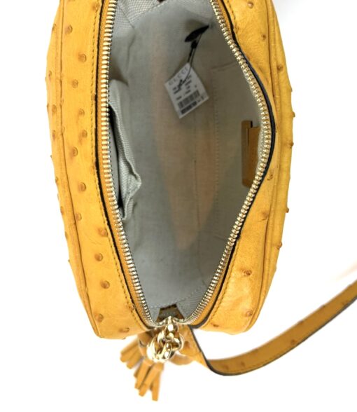 Gucci Soho Disco Yellow Exotic Ostrich Leather Crossbody Limited Edition - Image 5