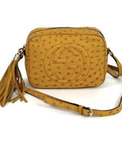 Gucci Soho Disco Yellow Exotic Ostrich Leather Crossbody Limited Edition