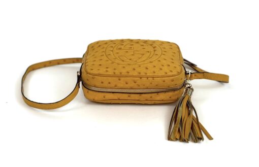 Gucci Soho Disco Yellow Exotic Ostrich Leather Crossbody Limited Edition - Image 12