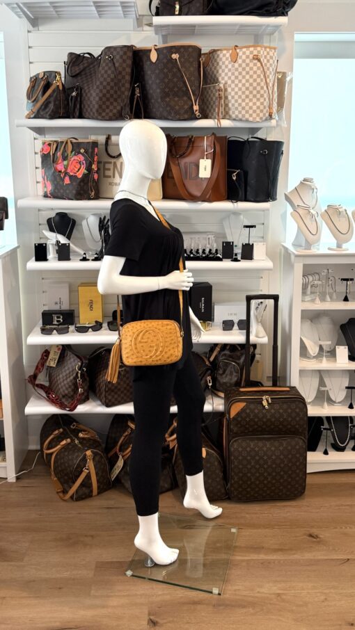 Gucci Soho Disco Yellow Exotic Ostrich Leather Crossbody Limited Edition - Image 2