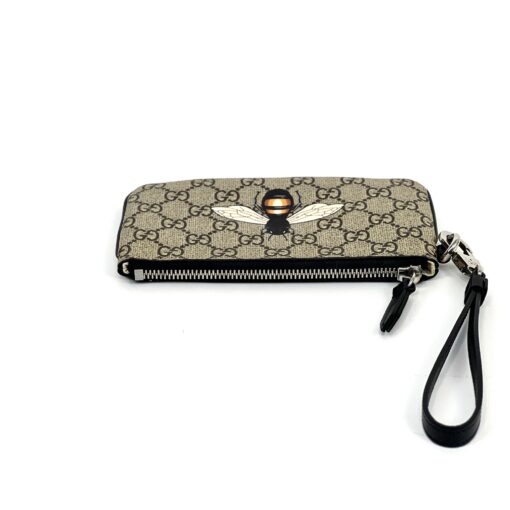 Gucci Supreme Monogram Bee Print Wrist Pouch Black - Image 6